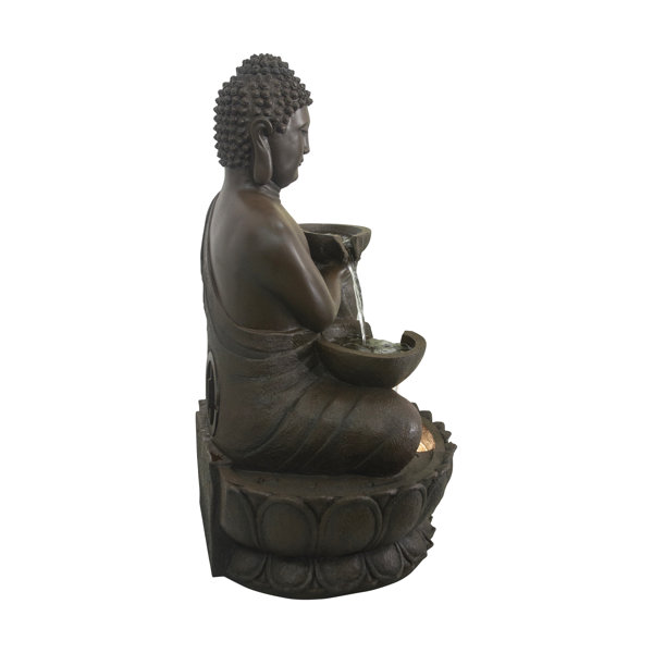 HiLine Gift Ltd. Large Buddha Fountain with Warm White LED Wayfair